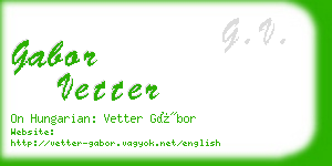 gabor vetter business card